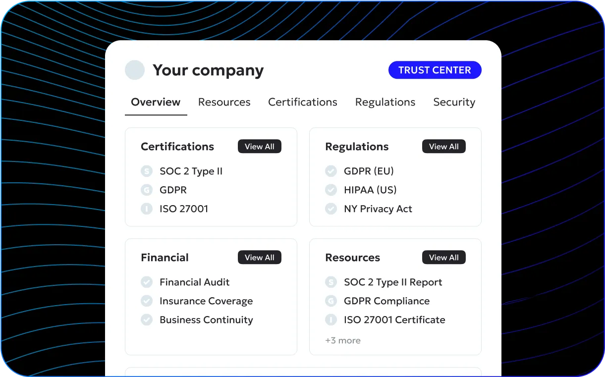 Trust center screenshot